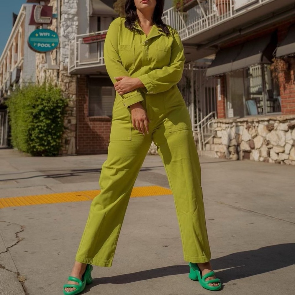 Big Bud Press Long Sleeve Everyday Jumpsuit in Gross Green